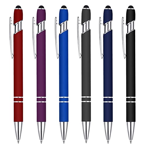 Heyu-Lotus 6 Stück Kugelschreiber 2 in 1 Soft Kugelschreiber mit Touchpen,Rutschfeste Griffzone Schwarze Kugelschreiber,Großraumine Kuli Metall Kugelschreiber Set für Büro und Haushalt Heyu-Lotus 6 Stück Kugelschreiber 2 in 1 Soft Kugelschreiber mit Touchpen,Rutschfeste Griffzone Schwarze Kugelschreiber,Großraumine Kuli Metall Kugelschreiber Set für Büro und Haushalt von Heyu-Lotus