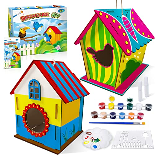 Heyzeibo Vogelhaus Bausatz für Kinder - DIY Set 2 Stück Holz Basteln für Kinder zu Bauen und Malen, Vogelkasten Bastelset Geschenke für Mädchen Jungen Kleinkinder Heyzeibo Vogelhaus Bausatz für Kinder - DIY Set 2 Stück Holz Basteln für Kinder zu Bauen und Malen, Vogelkasten Bastelset Geschenke für Mädchen Jungen Kleinkinder von Heyzeibo