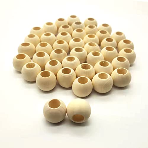100 Stück Perlen Holz 20mm holzkugeln Holz perlen bastelnperlen für DIY Schmuck Herstellung Bastelperlen Holz Holzperlen zum Auffädeln basteln DIY kinder mädchen geschenk (Holz) von Hezhou