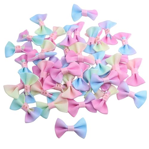 Hezhou 50 Stück Regenbogenband Mini Schleife Dekoration DIY Mini Satinband Schleifen Schleife aus Netzgarn für Nähen, Hochzeit Deko, Karten, DIY Basteln, Parfümflasche, Flasche Dekoration Hezhou 50 Stück Regenbogenband Mini Schleife Dekoration DIY Mini Satinband Schleifen Schleife aus Netzgarn für Nähen, Hochzeit Deko, Karten, DIY Basteln, Parfümflasche, Flasche Dekoration von Hezhou