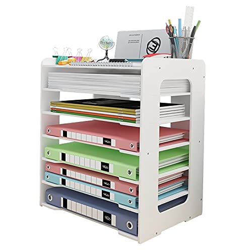 Hggzeg Briefablage, Organizer, Büro, Schreibtisch, ordentliches Aufbewahrungsregal, Aktenhalter, A4, Papierablagen für Zuhause, Büro, Schule (7 Ebenen) von Hggzeg