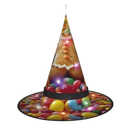Hgvcse Halloween-Hexenhut für Herren, Süßigkeiten, Party, LED-Kurm, Kostüm, Zubehör, Weihnachten, Geburtstag, faltbar, spitz Hgvcse Halloween-Hexenhut für Herren, Süßigkeiten, Party, LED-Kurm, Kostüm, Zubehör, Weihnachten, Geburtstag, faltbar, spitz von Hgvcse