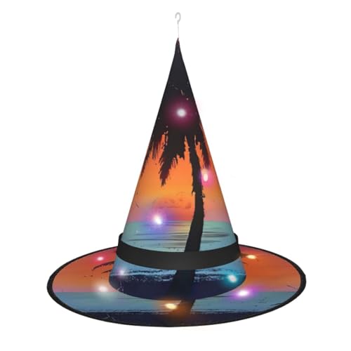 Hgvcse Halloween-Hexenhut mit Sonnenuntergang, Party, LED-Stureple, Kostüm, Zubehör, Weihnachten, Geburtstag, faltbar, spitz Hgvcse Halloween-Hexenhut mit Sonnenuntergang, Party, LED-Stureple, Kostüm, Zubehör, Weihnachten, Geburtstag, faltbar, spitz von Hgvcse