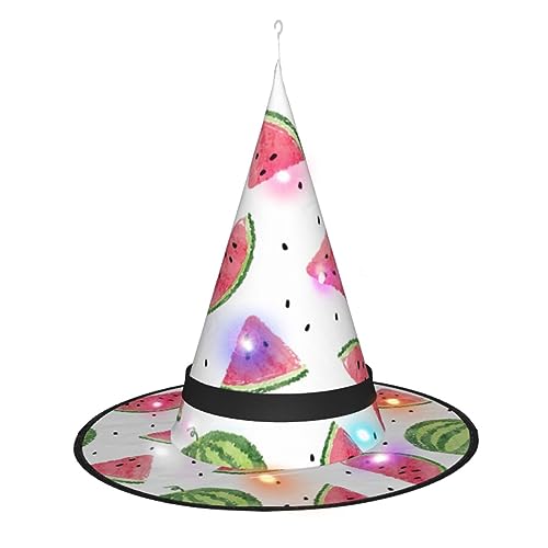 Hgvcse Halloween-Wassermelone, frisches Obst, Hexenhut, Party, LED-Kurm, Kostüm, Zubehör, Weihnachten, Geburtstag, faltbar, spitz Hgvcse Halloween-Wassermelone, frisches Obst, Hexenhut, Party, LED-Kurm, Kostüm, Zubehör, Weihnachten, Geburtstag, faltbar, spitz von Hgvcse