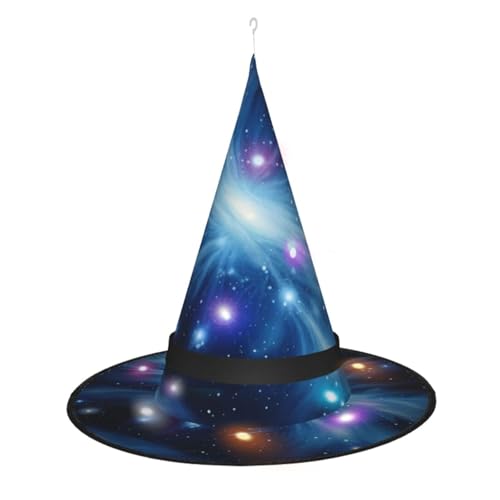 Hgvcse Halloweenblue Galaxie-Hexenhut, Party, LED-Stureple, Kostüm, Zubehör, Weihnachten, Geburtstag, faltbar, spitz Hgvcse Halloweenblue Galaxie-Hexenhut, Party, LED-Stureple, Kostüm, Zubehör, Weihnachten, Geburtstag, faltbar, spitz von Hgvcse