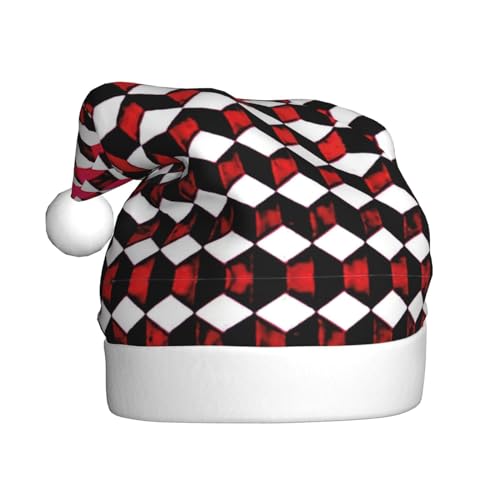Hgvcse Weihnachtsmütze, Weihnachtsmann, 3D, rot kariert, für Erwachsene, Elfe, lustig, lustig, festlich, Party, Verkleidung, Winterdekoration Hgvcse Weihnachtsmütze, Weihnachtsmann, 3D, rot kariert, für Erwachsene, Elfe, lustig, lustig, festlich, Party, Verkleidung, Winterdekoration von Hgvcse