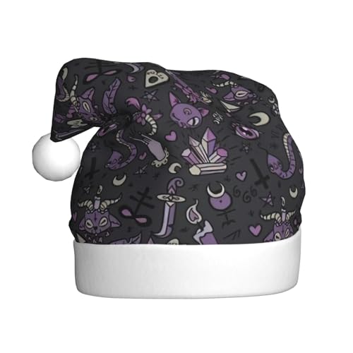 Hgvcse Weihnachtsmütze, Weihnachtsmann, lila, schwarz, Gothic, gruselig, für Erwachsene, Elfe, lustig, lustig, festlich, Party, Verkleidung, Winterdekoration Hgvcse Weihnachtsmütze, Weihnachtsmann, lila, schwarz, Gothic, gruselig, für Erwachsene, Elfe, lustig, lustig, festlich, Party, Verkleidung, Winterdekoration von Hgvcse