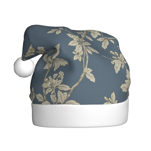 Hgvcse Weihnachtsmütze mit blauen und gelben Blumen, für Erwachsene, Elfe, lustig, lustig, festlich, Party, Verkleidung, Winterdekoration von Hgvcse