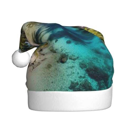Hgvcse Weiße Weihnachtsmann-Strandhüte für Erwachsene, Elfe, lustig, lustig, festlich, Party, Verkleidung, Winterdekoration von Hgvcse