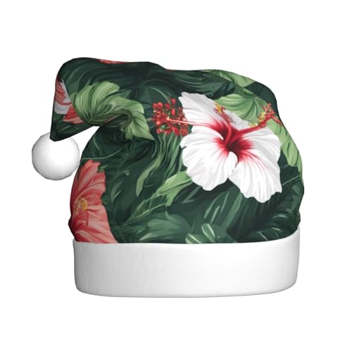 Weihnachtliche Weihnachtsmann-Vegetationsblätter mit Hibiskusblüten 01 Hüte, Elfe für Erwachsene, lustig, lustig, festlich, Party, Verkleidung, Winterdekoration von Hgvcse