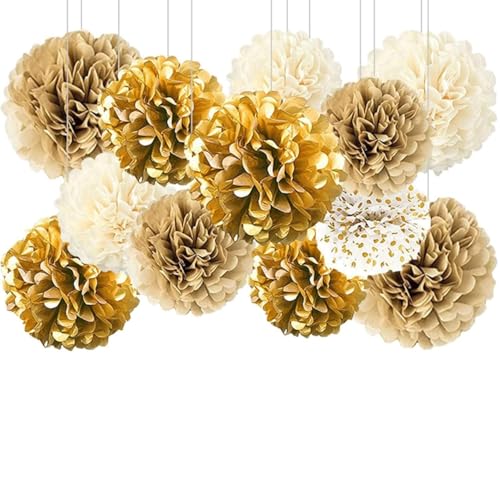 Hhbdy Goldene Hochzeit Deko 12 Stück Pompons Deko Gold Creme Papier Pompons Seidenpapier Pompons Deko Weiß Gold Party Deko Neujahr Silvester Deko Abschlussdekorationen Verlobungsfeier Deko Hhbdy Goldene Hochzeit Deko 12 Stück Pompons Deko Gold Creme Papier Pompons Seidenpapier Pompons Deko Weiß Gold Party Deko Neujahr Silvester Deko Abschlussdekorationen Verlobungsfeier Deko von HhBdy