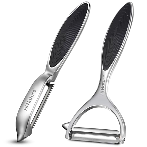 HI NATURE™ Schäler Set 2-teilig | hochwertiger Kartoffelschäler & Gemüseschäler aus Edelstahl, rostfrei und spülmaschinengeeignet | perfekter Sparschäler für Obst und Gemüse, universell einsetzbar von Hi Nature