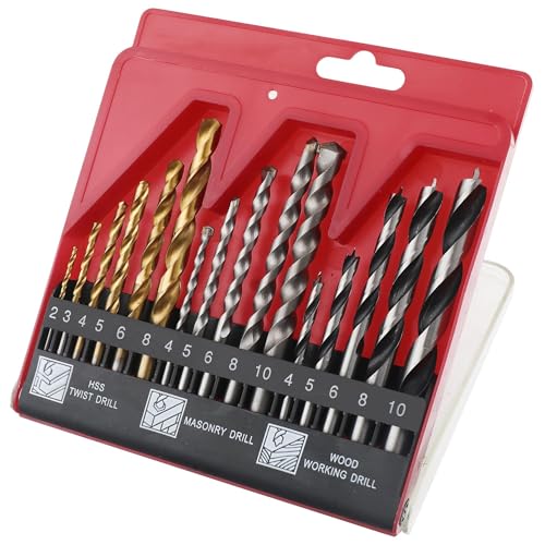 Hi-Spec 16-tlg. Schraubenausdreherset mit HSS- Titanbeschichteten Bohrern– HSS-titanbeschichtete Bohrer und Linkbohrer für Holz, Metall, Kunststoff und Ziegel von Hi-Spec