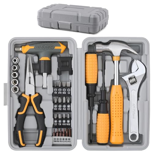 Hi-Spec 30-teiliges kleines, kompaktes Handwerkzeug-Set für Heim- und Büro-DIY. Starter-Werkzeugset für Haushaltsreparaturen in einem tragbaren Werkzeugkasten Hi-Spec 30-teiliges kleines, kompaktes Handwerkzeug-Set für Heim- und Büro-DIY. Starter-Werkzeugset für Haushaltsreparaturen in einem tragbaren Werkzeugkasten von Hi-Spec