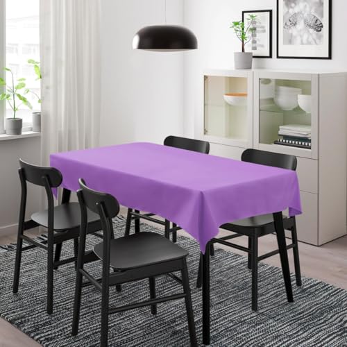 Tischdecke, 120 × 120cm, Lila, Rechteckige Tischtuch, 100% Polyesterfaser, Einfarbig, Pflegeleicht Waschbar von HiBeauty PRO