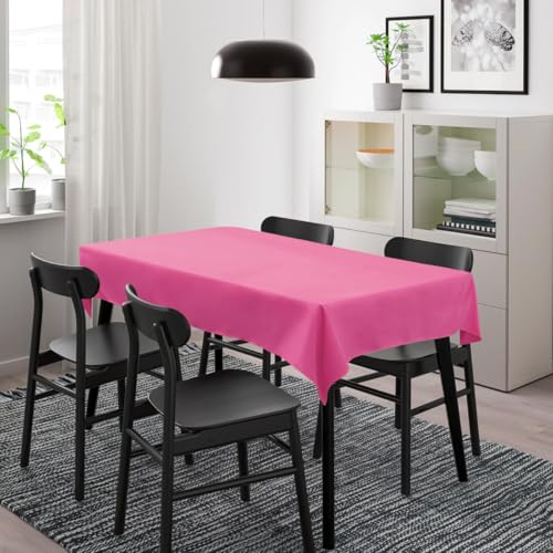 Tischdecke, 140 × 260cm, Rosa, Rechteckige Tischtuch, 100% Polyesterfaser, Einfarbig, Pflegeleicht Waschbar Tischdecke, 140 × 260cm, Rosa, Rechteckige Tischtuch, 100% Polyesterfaser, Einfarbig, Pflegeleicht Waschbar von HiBeauty PRO