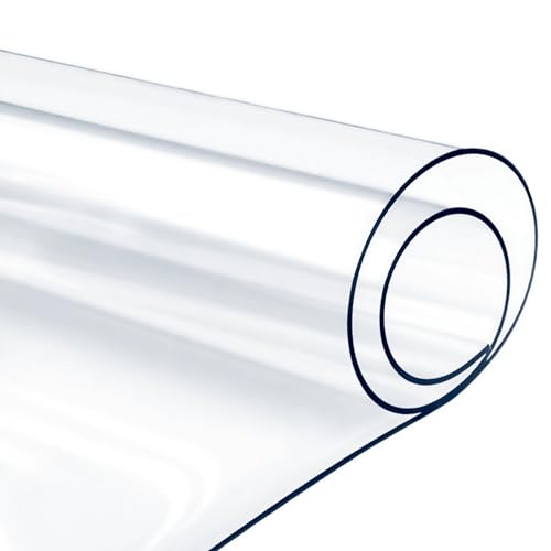 Tischfolie transparent 2mm,Glasklar Folie, Tischdecke mit abgeschrägter Kante, Tischschutz wasserdicht und abwaschbar,PVC Folie für Tisch,Größe wählbar(100 x 150 cm) von HiBeauty PRO