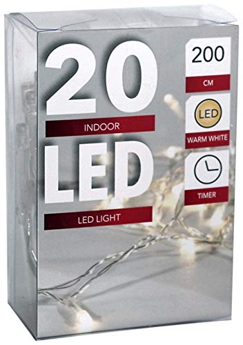 Led Lichterkette Batterie mit Timer 20 Leds warmweisses Licht transparentes Kabel Led Lichterkette Batterie mit Timer 20 Leds warmweisses Licht transparentes Kabel von HiT