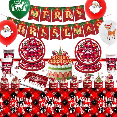 Hiaktnlh Weihnachts partygeschirr，weihnachts partygeschirr set，weihnachten deko kindergeburtstag,designed christmas geschirr set für zuhause, party supplies (SHENGDANJIE-D2) von Hiaktnlh