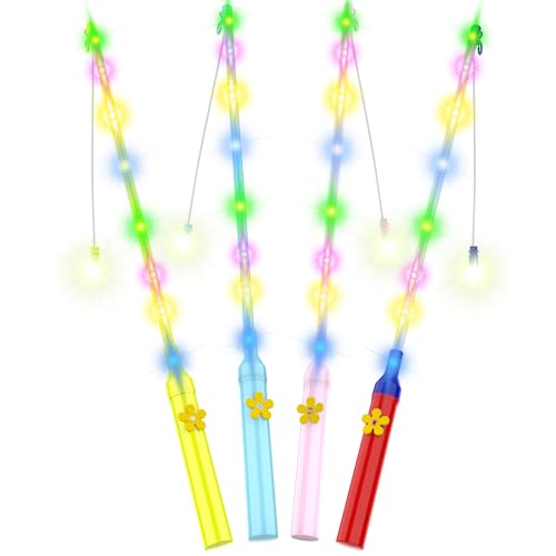 Hianjoo 4-Stück Laternenstab mit LED für St. Martin, 50cm LED Elektronischer Laternenstab für Laternenfest, Partys, Martinstag, Halloween, Weihnachten [Beleuchtungs Upgrade] von Hianjoo