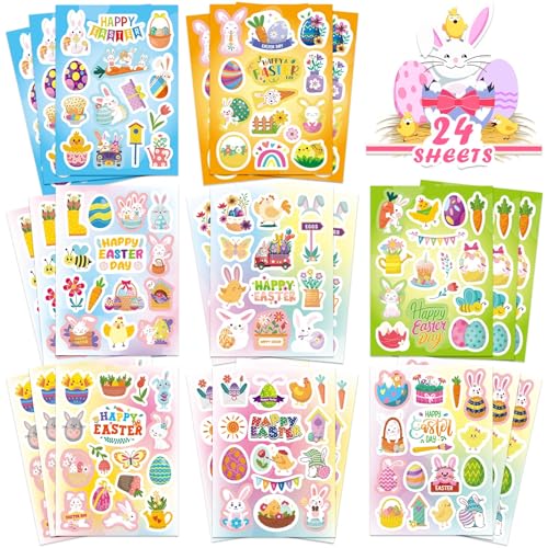 Hianjoo Osteraufkleber Selbstklebend Etiketten im 30 Stück, Geschenktüten Selbstklebende Etiketten Sticker, Ostergeschenke Verpackung Deko, Ostersticker Geschenkaufkleber für Ostern Deko von Hianjoo