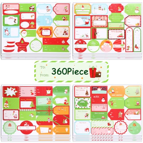 Hianjoo Weihnachtsaufkleber Selbstklebend Etiketten zum Beschriften 360 Stück, Weihnachten Geschenkaufkleber Sticker für Weihnachtskarten, Adventskalender Selber Basteln, Geschenkverpackungen Hianjoo Weihnachtsaufkleber Selbstklebend Etiketten zum Beschriften 360 Stück, Weihnachten Geschenkaufkleber Sticker für Weihnachtskarten, Adventskalender Selber Basteln, Geschenkverpackungen von Hianjoo
