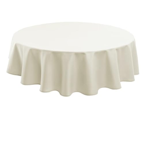 Hiasan Champagner Wasserabweisend Tischdecke aus Polyester,Rund160cm,Anti-Falten Tischtuch,geeignet für Küche,Restaurant,Hochzeit von Hiasan