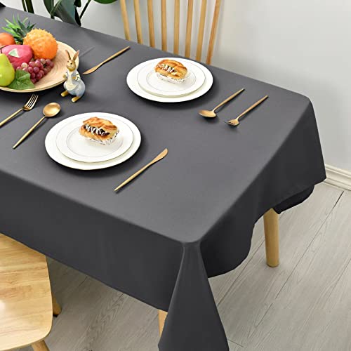 Hiasan Glatt Tischdecke Fleckenabweisend Tischtuch mit Lotuseffekt Leicht Wasserabweisend Tischwäsche, Dunkelgrau, 100x100cm von Hiasan