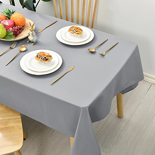 Hiasan Glatt Tischdecke Fleckenabweisend Tischtuch mit Lotuseffekt Leicht Wasserabweisend Tischwäsche, Silbergrau, 140x280cm Hiasan Glatt Tischdecke Fleckenabweisend Tischtuch mit Lotuseffekt Leicht Wasserabweisend Tischwäsche, Silbergrau, 140x280cm von Hiasan