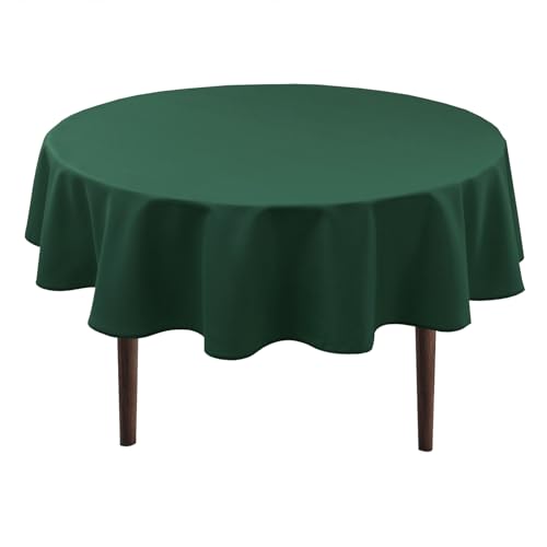 Hiasan Grün Wasserabweisend Tischdecke aus Polyester,Rund120cm,Anti-Falten Tischtuch,geeignet für Küche,Restaurant,Hochzeit von Hiasan