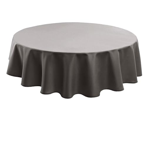 Hiasan Hellgrau Wasserabweisend Tischdecke aus Polyester,Rund140cm,Anti-Falten Tischtuch,geeignet für Küche,Restaurant,Hochzeit von Hiasan