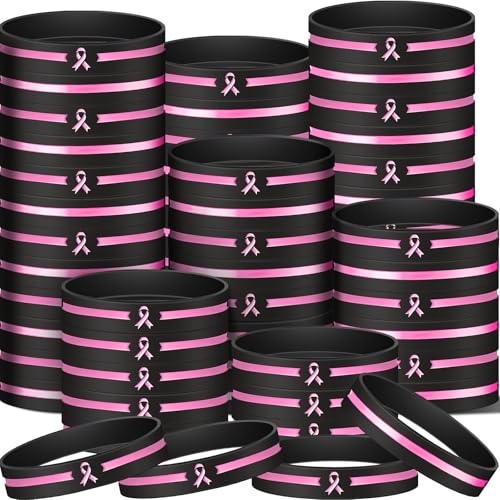 Hiboom Silikon-Armbänder für Brustkrebs-Bewusstseins-Band, für Frauen, Hoffnung, Glaube, Party, öffentliche Veranstaltungen, Brustkrebs-Geschenke, 100 Stück Hiboom Silikon-Armbänder für Brustkrebs-Bewusstseins-Band, für Frauen, Hoffnung, Glaube, Party, öffentliche Veranstaltungen, Brustkrebs-Geschenke, 100 Stück von Hiboom