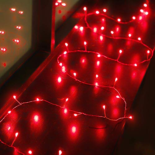 Hiboom Valentinstag Fee Lichterketten, 6,5 Fuß 40 Rote LED Kracher Lichter Batteriebetrieben zum Valentinstag Hochzeit Drinnen Draußen Schlafzimmer Garten Party Dekoration von Hiboom