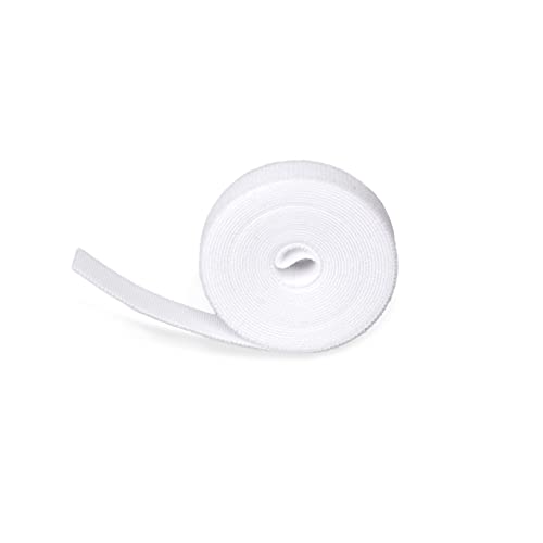 Hicab 3m Klettbandrolle doppelseitig (Flausch & Haken), weiss. 16 mm breites Klettband, sehr weiches Flauschband, zuschneidbar von Hicab