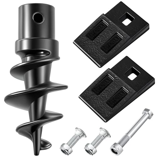 Hicarer Spiralbohrerspitze zum Anschrauben und 2 Stück 3-Punkt-Schneckenbohrer, Vierkantloch-Ersatzzähne mit Hardware für die meisten robusten 15,2 cm bis 61 cm 3-Zahn-Pfostenlochbagger Hicarer Spiralbohrerspitze zum Anschrauben und 2 Stück 3-Punkt-Schneckenbohrer, Vierkantloch-Ersatzzähne mit Hardware für die meisten robusten 15,2 cm bis 61 cm 3-Zahn-Pfostenlochbagger von Hicarer