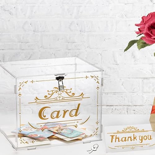 Hiceeden Acryl Hochzeitsbox mit Schlitz und Schloss, Große Klar Umschlag Geschenkkartenboxen, Briefkasten, Spardose Halter für Hochzeitsempfang, Abschlussfeier, Babyparty, Dekoration, Brautdusche Hiceeden Acryl Hochzeitsbox mit Schlitz und Schloss, Große Klar Umschlag Geschenkkartenboxen, Briefkasten, Spardose Halter für Hochzeitsempfang, Abschlussfeier, Babyparty, Dekoration, Brautdusche von Hiceeden