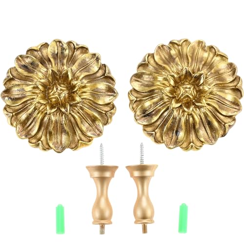 Hicello Vorhang-Raffhalter, Gänseblümchen-Vorhanghalter, Vintage-Raffhalter, antike Wandhaken, französischer Stil, goldfarben, 1 Paar Hicello Vorhang-Raffhalter, Gänseblümchen-Vorhanghalter, Vintage-Raffhalter, antike Wandhaken, französischer Stil, goldfarben, 1 Paar von Hicello