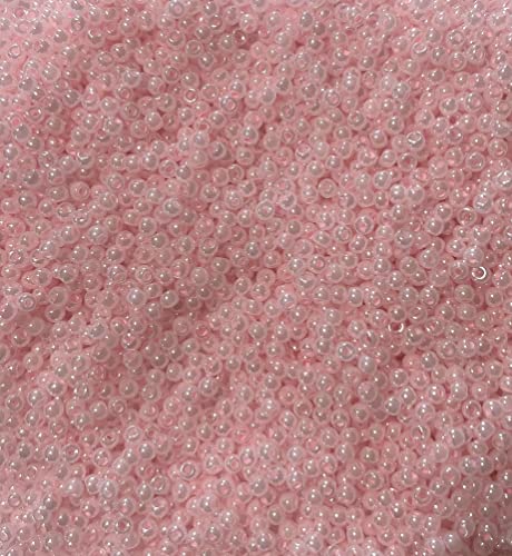 6/0 4 mm Glas-Rocailles, schwarz, rosa Ceylon, silber gefüttert, kristallklar transparent, einheitliche Größe, DIY Handwerk Schmuck (rosa Ceylon – 2000 Stück) von Hidden Hollow Beads