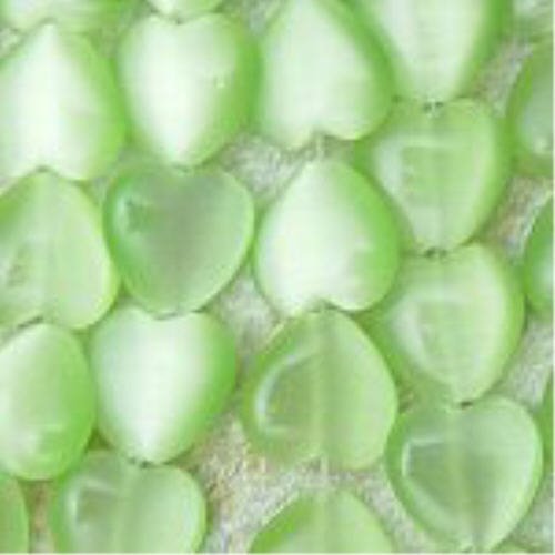 heart-6 mm-mint Herzform Cat 's Eye Perlen 6 mm Strang von Hidden Hollow Beads