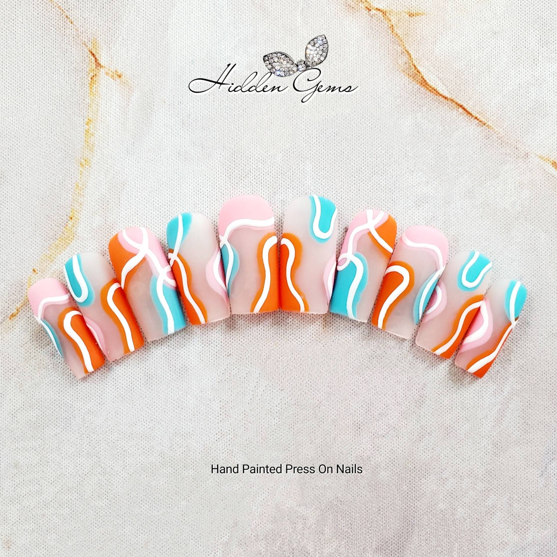 Matte Illusion Neon Swirl Drücken Sie Auf Die Nägel | Falsche Luxus Bestseller Bester Nagel-Shop Trending Matte Illusion Neon Swirl Drücken Sie Auf Die Nägel | Falsche Luxus Bestseller Bester Nagel-Shop Trending von HiddenGemsNailShop