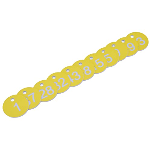 Hidyliu 50 Stück Bienenstock-Etiketten aus ABS, Rund, Nummeriert, mit Loch, für Viehzucht, Imkereibedarf, Nummeriertes Bienenstock-Etiketten (1-50) von Hidyliu