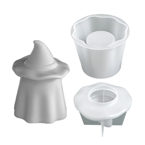Hiemible Halloween Geisterglas Silikonform - Aufbewahrungsdose Epoxidharz Form Mit Deckel,Wiederverwendbare Form Für Harzbehälter Süßigkeitendosen Halloween-Deko Schmuckorganizer von Hiemible
