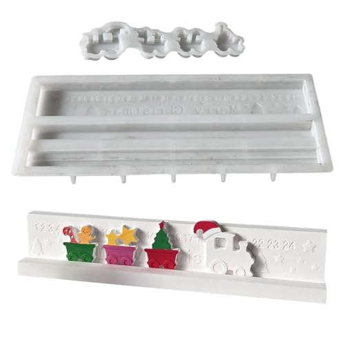 Hiemible Silicone Gussform | Adventskalender Figuren Deko Silikonform | Multifunktionale Epoxidharz Beton Werkzeuge für Klasse Schule Studio Zuhause von Hiemible