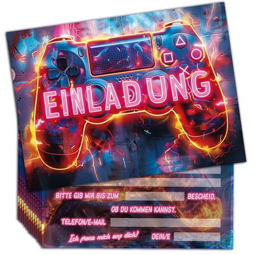 Hierein Cooler Gamecontroller Einladungskarten Geburtstag, 12 Stück Einladungskarten Kindergeburtstag Junge, Coole Kindergeburtstag Einladungskarten für Jungen Kinder, Party Geburtstagseinladungen Hierein Cooler Gamecontroller Einladungskarten Geburtstag, 12 Stück Einladungskarten Kindergeburtstag Junge, Coole Kindergeburtstag Einladungskarten für Jungen Kinder, Party Geburtstagseinladungen von Hierein