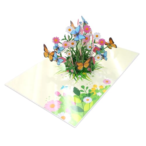 Hierein Pop Up Karte, Schöne und Einzigartige Papier 3D Blumenstrauß Karte Bnehmbare Haftnotizen zum Schreiben von Warmen Wünschen Handgemachte Blume Geschenkkarte Muttertag Frauen Mütter Ehefrauen von Hierein