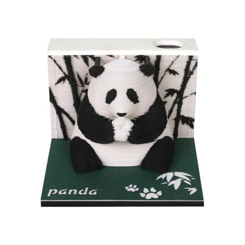 2025 3D-Stereoskopischer Panda-Kalender, Panda-Notizblock, Gravurpapier, Geschenke, Reißen, Y7U0, Desktop-Kleber, Offic von Hiessgozy