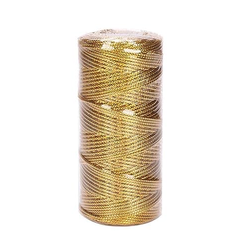 Hiessgozy Makramee-Schnur, 1,5 mm, 100 m, Gold/Silber, zum Nähen von Textilien, P5W4, gedrehtes Garn, Dekoration von Hiessgozy