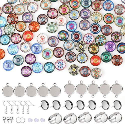 Hifot 100 Stück Glas Cabochon Bedruckte bastelset Erwachsene DIY schmuck Set, cabochon rohlinge Anhänger tablett für 12mm Ohrringe Ohrstecker Ringe Armbänder Halsketten Schmuckherstellung Hifot 100 Stück Glas Cabochon Bedruckte bastelset Erwachsene DIY schmuck Set, cabochon rohlinge Anhänger tablett für 12mm Ohrringe Ohrstecker Ringe Armbänder Halsketten Schmuckherstellung von Hifot