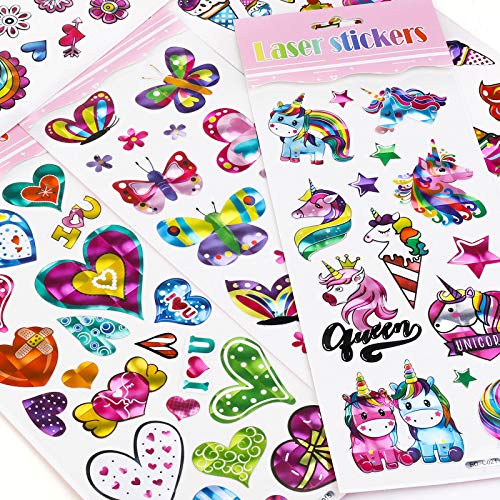 HIFOT 10 Blätter Süß Laser Sticker für Kinder, Stickerbuch Mädchen Aufkleber Kindergarten Freundebuch Fotoecken Stickerbuch Fotokalender, Tierische Einhorn-Meerjungfrau-Blumenaufkleber(Zufällig) HIFOT 10 Blätter Süß Laser Sticker für Kinder, Stickerbuch Mädchen Aufkleber Kindergarten Freundebuch Fotoecken Stickerbuch Fotokalender, Tierische Einhorn-Meerjungfrau-Blumenaufkleber(Zufällig) von Hifot