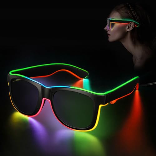 Hifot LED Leuchtbrille LED Sonnenbrille, LED Brille mit EL-Draht, Party Brille Neon Rave Brille, Partybrille Kostüme für Karneval Halloween Weihnachten Geburtstag Neujahrsparty EDM Konzerte Bar Club Hifot LED Leuchtbrille LED Sonnenbrille, LED Brille mit EL-Draht, Party Brille Neon Rave Brille, Partybrille Kostüme für Karneval Halloween Weihnachten Geburtstag Neujahrsparty EDM Konzerte Bar Club von Hifot